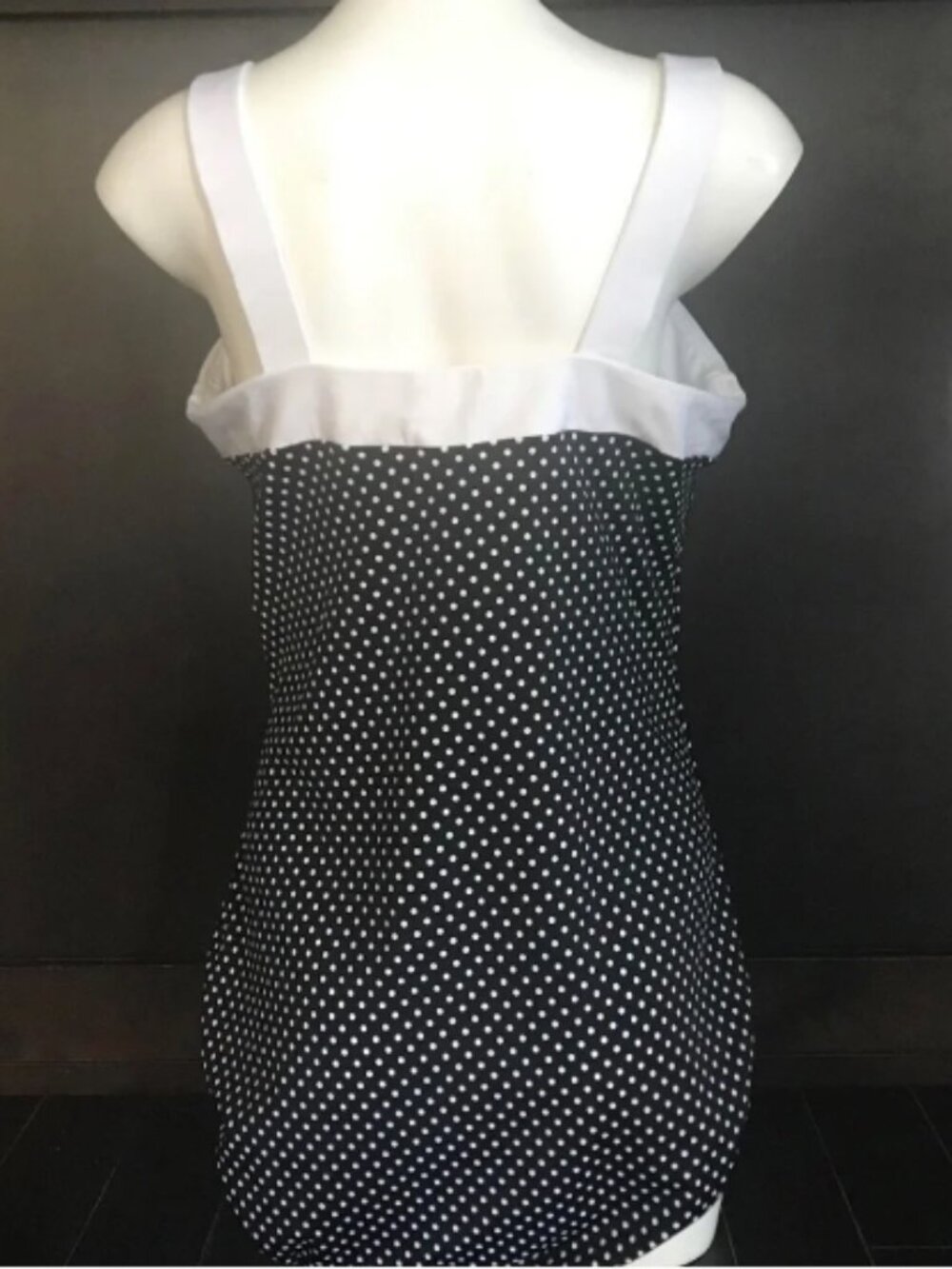Swim Solutions Plus Size 18 black polka dot ruched tummy square neck 1pc plus 18 - Picture 3 of 4